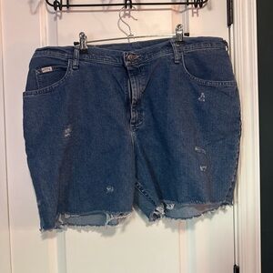Riders by Lee Blue Distressed Jean Shorts